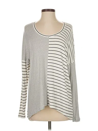 Pre-owned Cabi Long Sleeve Top Gray Scoop Neck Tops