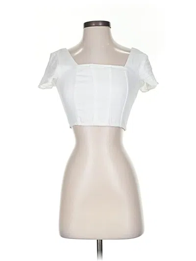 Pre-owned Hollister Short Sleeve Top White Square Neckline Tops