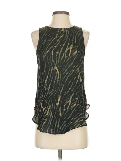 Pre-owned Haute Hippie Sleeveless Silk Top Green Halter Neckline Tops