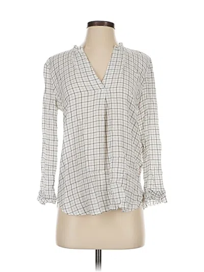 Pre-owned Ann Taylor Loft 3/4 Sleeve Blouse In Gray