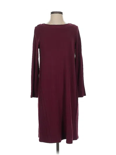 Pre-owned Jjill Casual Dress In Burgundy
