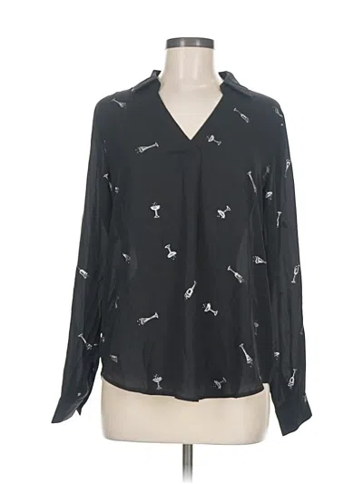 Pre-owned Maurices Long Sleeve Blouse In Black