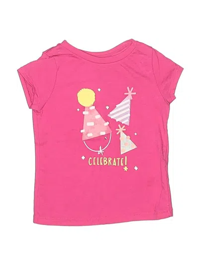 Pre-owned Cat & Jack Kids' Short Sleeve T-shirt In Pink