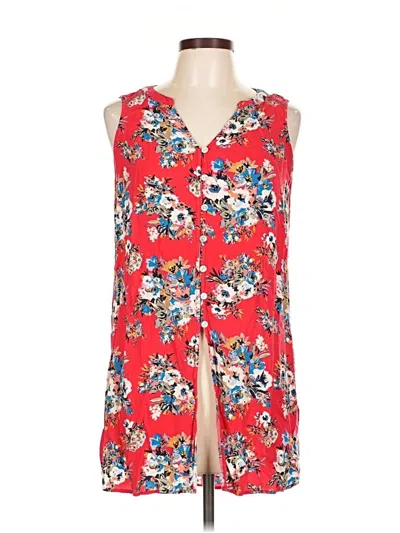 Pre-owned Fig And Flower Sleeveless Blouse In Red