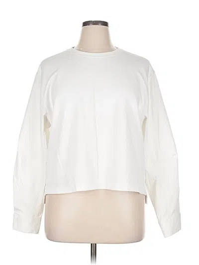 Pre-owned Athleta Long Sleeve T-shirt In White
