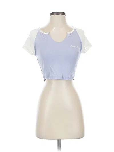 Pre-owned Pacsun Short Sleeve Top Blue Sweetheart Neckline Tops