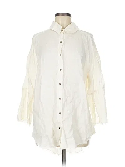 Pre-owned Xcvi 3/4 Sleeve Button Down Shirt In White