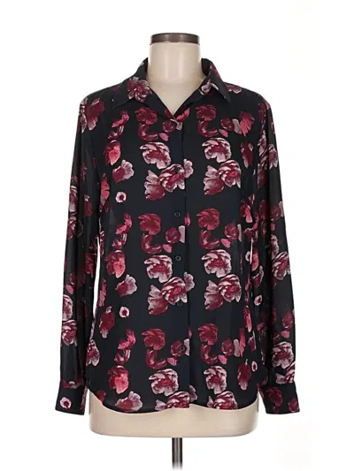 Pre-owned Banana Republic Factory Store Long Sleeve Blouse In Burgundy