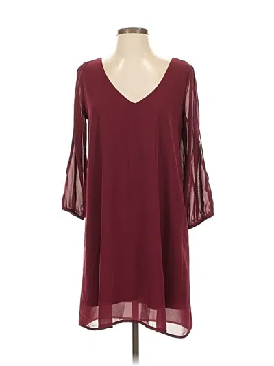 Pre-owned Lulus Casual Dress In Burgundy