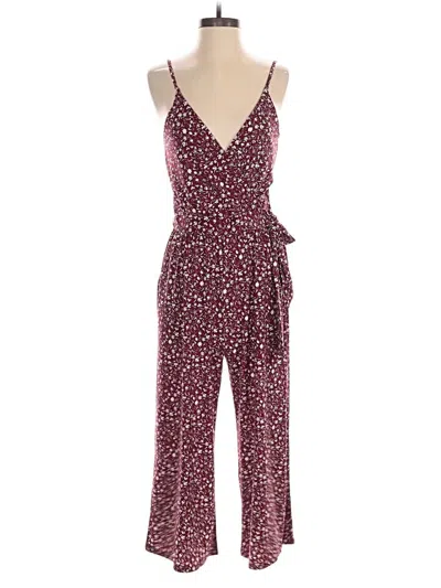Pre-owned Kaileigh Jumpsuit In Burgundy