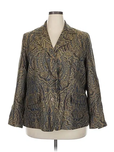 Pre-owned Harve Benard By Benard Holtzman Blazer Jacket In Gold