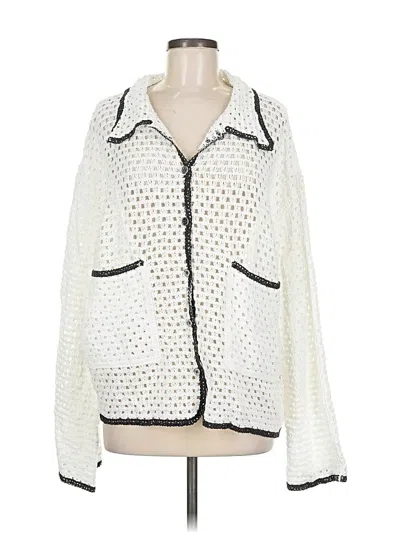 Pre-owned Pol Cardigan Sweater In White