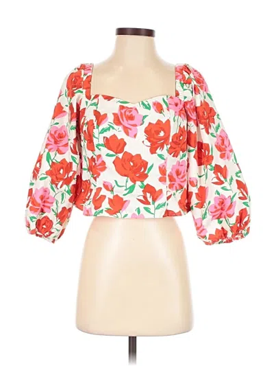 Pre-owned Rixo London 3/4 Sleeve Blouse In Pink