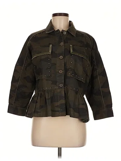 Pre-owned Joie 3/4 Sleeve Button Down Shirt In Brown