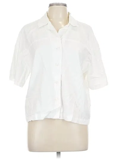 Pre-owned Banana Republic Factory Store 3/4 Sleeve Button Down Shirt In White