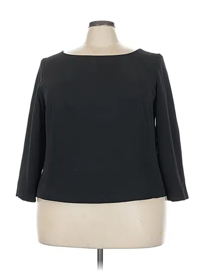 Pre-owned Harve Benard By Benard Holtzman 3/4 Sleeve Top Black Boatneck Tops