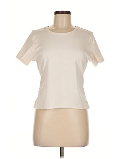 Pre-owned Layer 8 Short Sleeve Top Ivory Crew Neck Tops In White