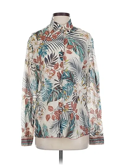 Pre-owned Johnny Was Long Sleeve Blouse In White