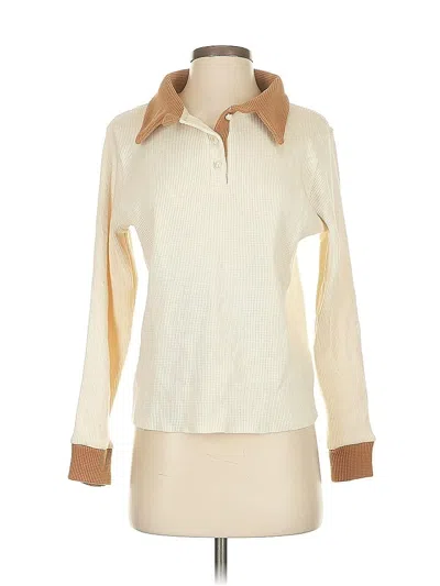 Pre-owned Donni Long Sleeve Polo Shirt In White