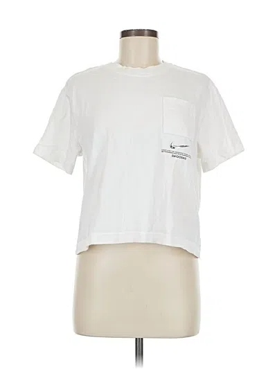 Pre-owned Nike Short Sleeve Top White Crew Neck Tops