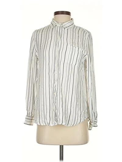 Pre-owned Banana Republic Factory Store Long Sleeve Blouse In White