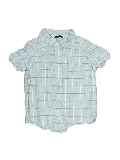 Pre-owned Janie And Jack Kids' Short Sleeve Button Down Shirt In Blue