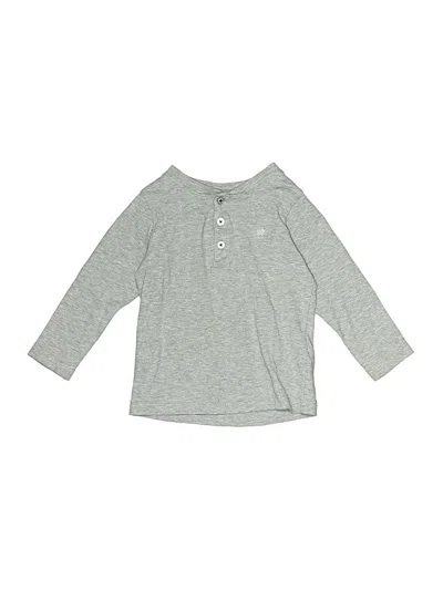 Pre-owned Baby Cottons Kids' Long Sleeve Henley Shirt In Gray