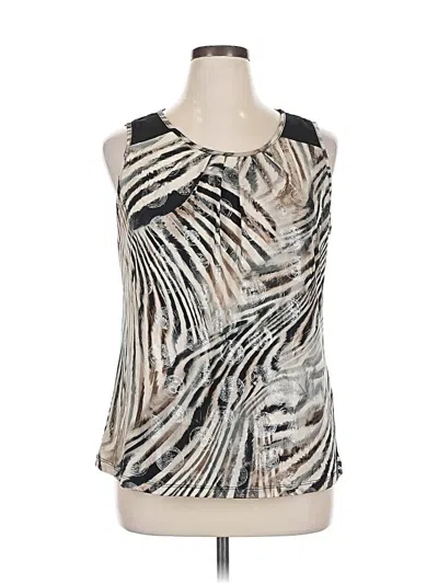 Pre-owned Roz & Ali Sleeveless Blouse In Silver