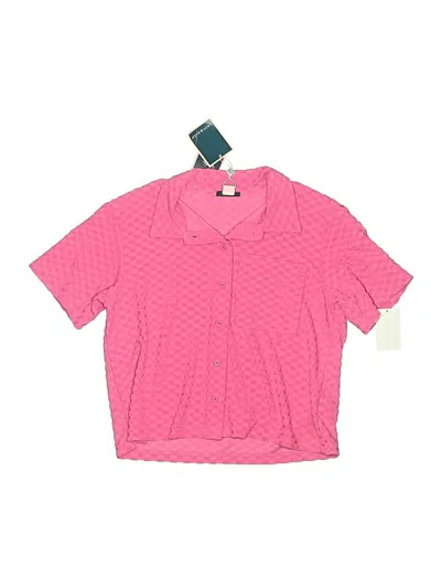 Andy & Evan Short Sleeve Blouse In Pink