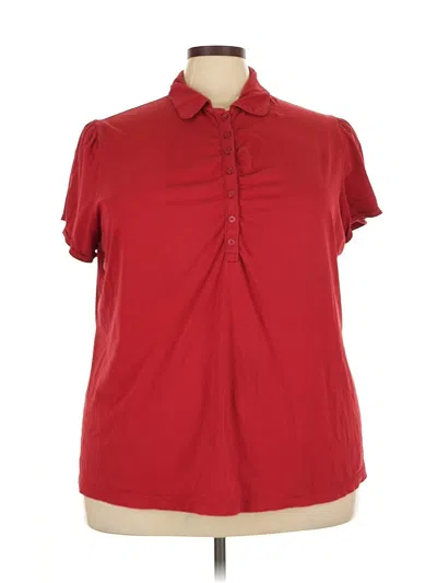 Pre-owned Merona Short Sleeve Polo Shirt In Red