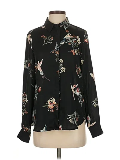 Pre-owned H&m Long Sleeve Blouse In Black