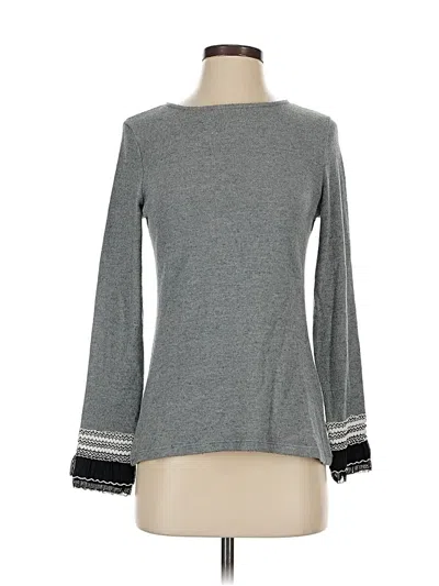Pre-owned Kay Celine Long Sleeve Top Gray Crew Neck Tops