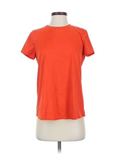 Pre-owned Athleta Short Sleeve Top Orange Crew Neck Tops
