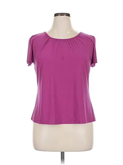 Pre-owned Travelsmith Short Sleeve Top Purple Keyhole Neckline Tops