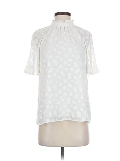 Pre-owned By Anthropologie Short Sleeve Blouse In White