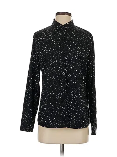 Pre-owned Banana Republic Factory Store Long Sleeve Blouse In Black