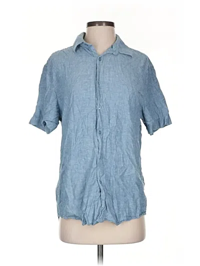 Pre-owned Cubavera Short Sleeve Button Down Shirt In Blue