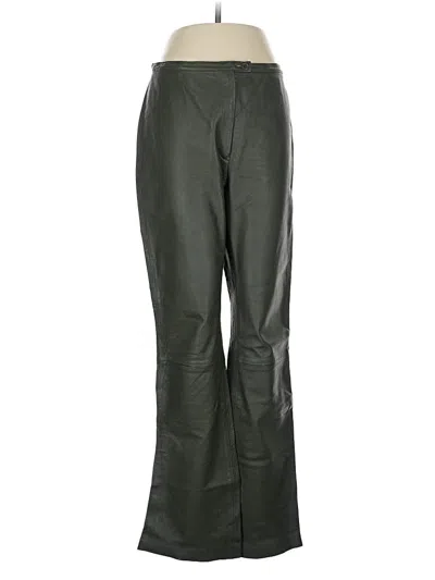 Pre-owned Newport News Leather Pants In Green