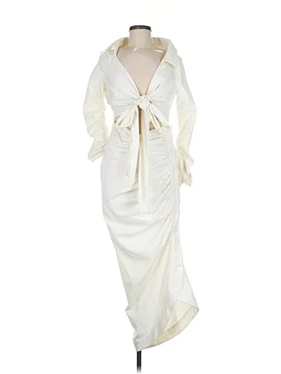 Pre-owned Sergio Hudson Cocktail Dress In White