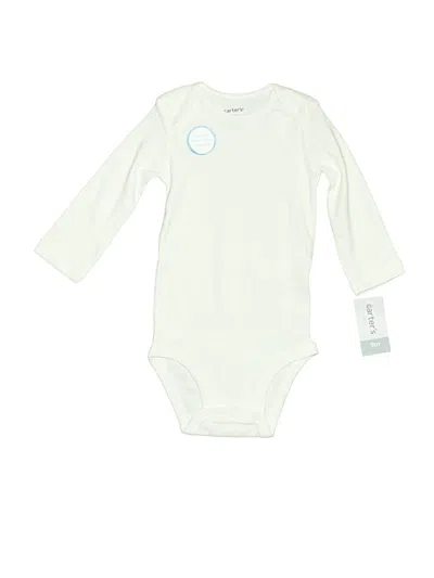 Pre-owned Carter's Babies' Long Sleeve Onesie In White