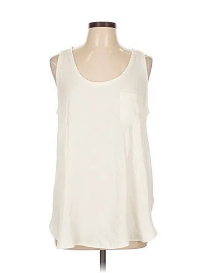Pre-owned Ann Taylor Loft Sleeveless Top Ivory Scoop Neck Tops In White