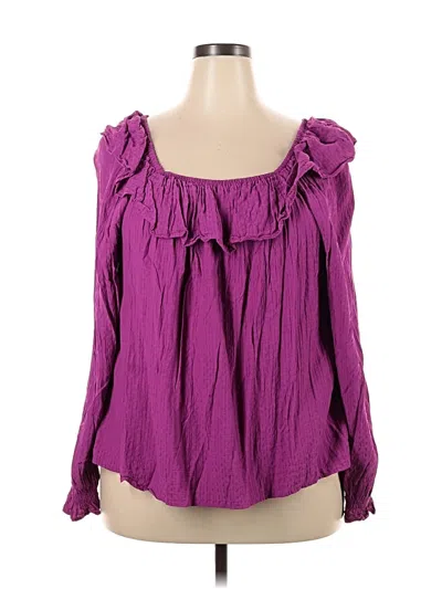 Pre-owned Knox Rose Long Sleeve Blouse In Purple