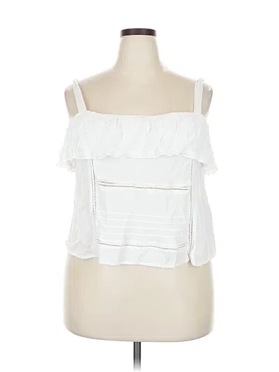 Pre-owned Forever 21 Plus Sleeveless Blouse In White