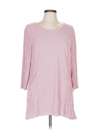 Pre-owned Chico's 3/4 Sleeve T-shirt In Pink