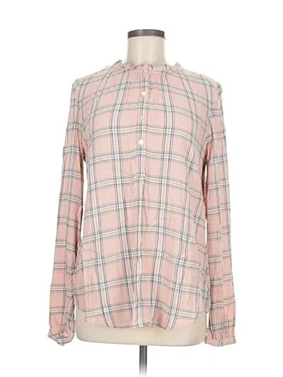 Pre-owned Ann Taylor Loft Long Sleeve Blouse In Pink