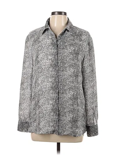 Pre-owned Bb Dakota Long Sleeve Blouse In Silver
