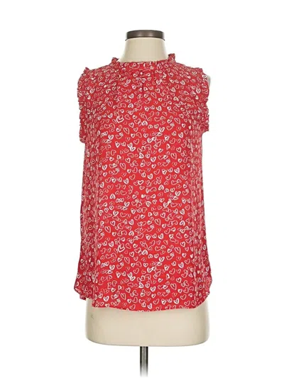 Pre-owned Ann Taylor Loft Sleeveless Blouse In Red