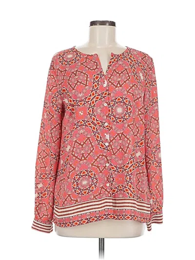 Pre-owned Talbots Long Sleeve Blouse In Red