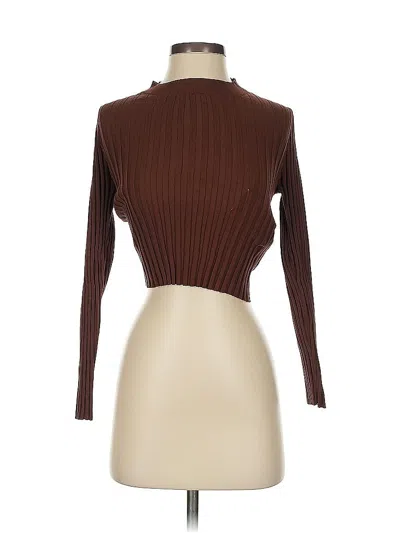 Pre-owned Majorelle Long Sleeve Top Brown Turtleneck Tops