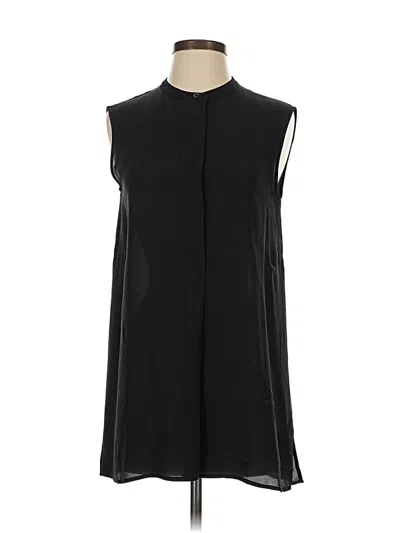 Pre-owned Vince Sleeveless Silk Top Black High Neck Tops